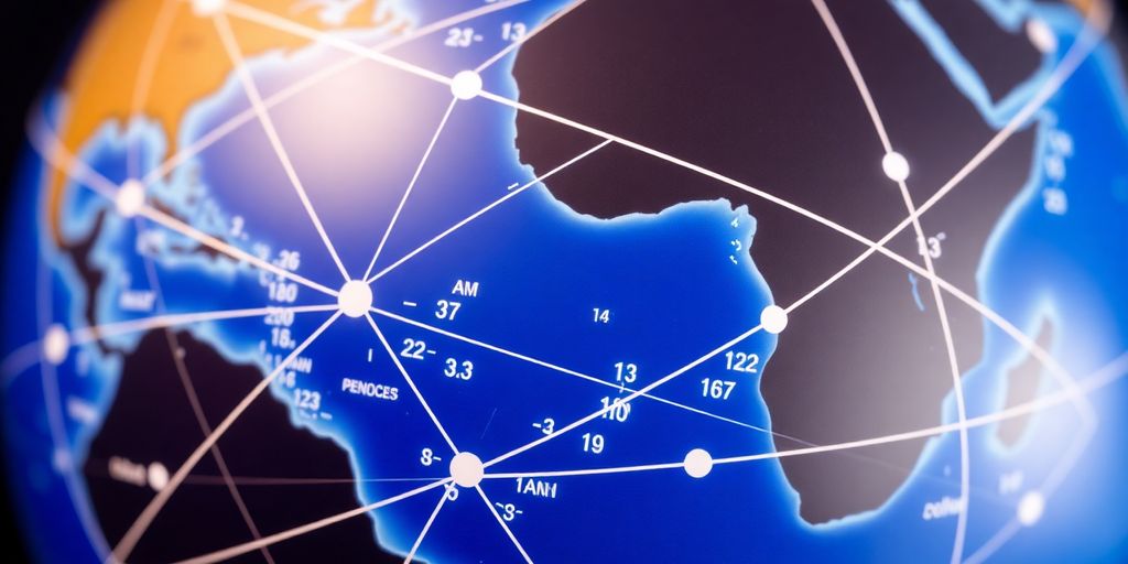 Globus mit globalen Verbindungen und Standardisierung.